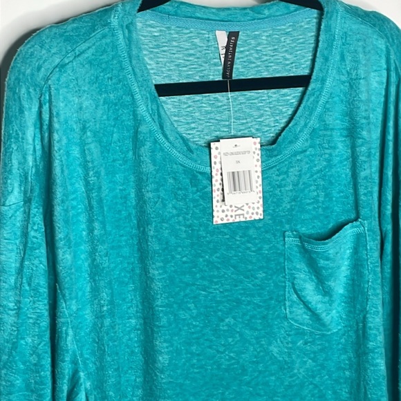 Jaclyn Intimates Fuzzy Luxe Sleep Top Sz 3X teal super soft! NWT long Sleeve - Picture 2 of 8